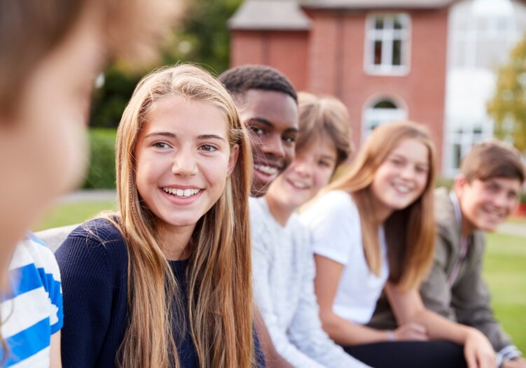 Group of teenagers hanging out